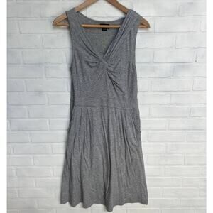 Deletta Anthropologie Gray Jersey Knit Stretch Comfortable Dress Pockets -sz M